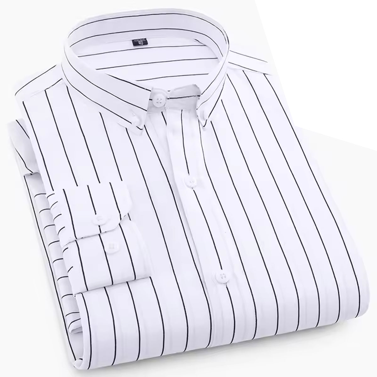 Men’s Striped Office Daily Wear White Formal Shirt