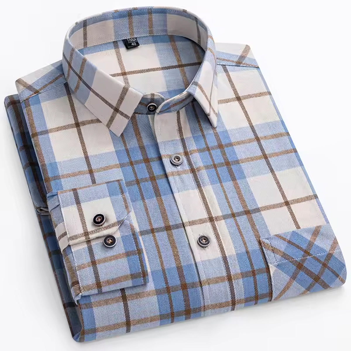 Men’s Business Wear Checked Cotton Shirt